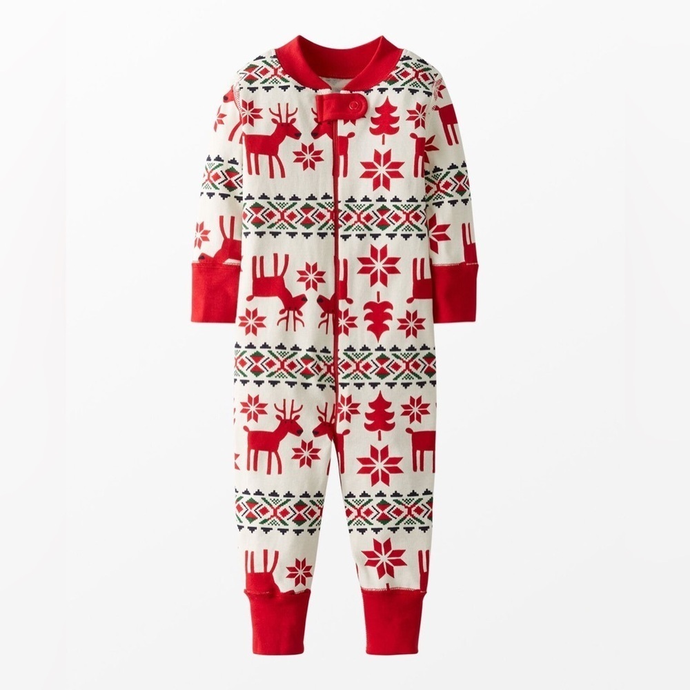 Holiday Dear Deer HannaJams™ Sleeper 100% Organic Cotton Size 6-9 Mo